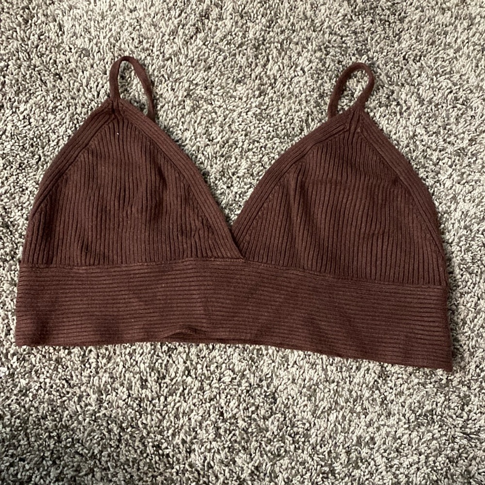 Streetwear Society crop brown bra-like top